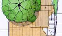Garden designer Salisbury Wiltshire courtyard garden design plan